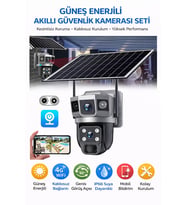 SIM Kartlı 4G Çift Kameralı Güneş Enerjili Güvenlik Kamerası IP66 360° Mobil Bildirimli