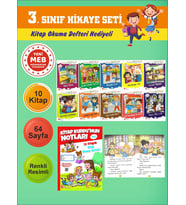 3.Sınıflar İçin Okumayı Sevdiren 10 lu Hikaye Seti 4 (Kitap Okuma Defteri Hediyeli)
