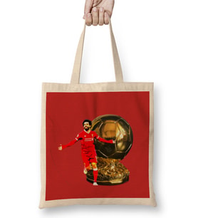 Mo salah -BAllon d'or The Best Player İn The World 2021 - Vintage Retro Rainbow Style Bez Çanta Uzun Saplı