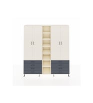 Hyperion Dolap 10 Raflı 8 Çekmeceli 2 Askılı 220x44x243 Aytaşı-Aytaşı/Antrasit