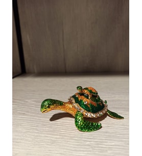 Swarovski Taşlı Kaplumbağa Mücevherlik / Dekoratif Biblo (Beyaz)