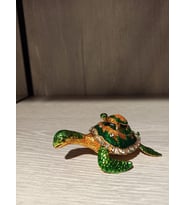 Swarovski Taşlı Kaplumbağa Mücevherlik / Dekoratif Biblo (Beyaz)