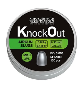 JSB DIABOLO KNOCKOUT MKII 6.35 MM SACMA (CAL25)