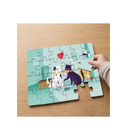 Aşık Kediler Tasarımlı 24 Parça Ahşap Çocuk Puzzle MPK0214