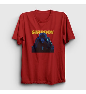 Presmono Unisex Kırmızı Starboy Cover The Weeknd T-Shirt 159487tt (Kırmızı)