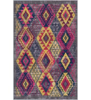 Eliana Home Baskılı, Yıkanabilir Kaymaz Taban Salon Halısı LNA1617 100x150 cm (Mor)
