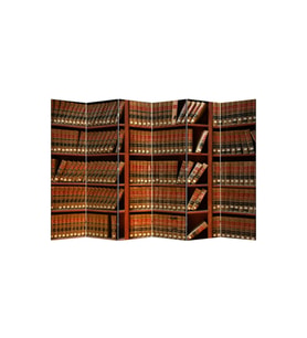 Bookshel Library 6 Kanatlı Oda Bölücü Çift Taraflı Kanvas Paravan