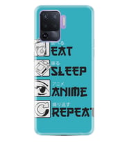 Kılıfland Oppo Reno 5 Lite Kılıf Silikon Resimli Kapak Eat Sleep Anime Stok 250