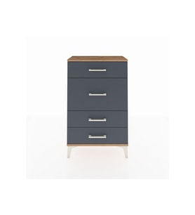 Arges Komodin 4 Çekmeceli 60x30x96 Çam-Antrasit
