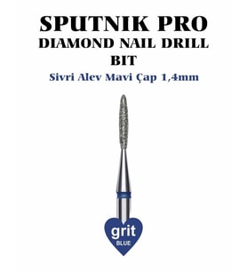 Elmas Sivri Alev Freze Mavi Çap 1,4mm