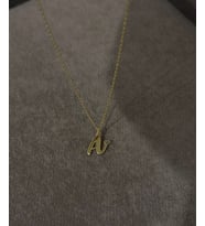 Kişiye Özel Harf Mini Kalp Detaylı Kolye 925K Gümüş (Gold)