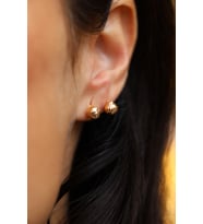 14 Ayar Altın Çevirmeli Vidalı Işıltılı Top Küpe 6 mm 