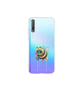 Huawei Y8P ile uyumlu Splash arı tasarımlı şeffaf silikon kılıf