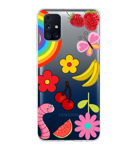 PrintiFy Samsung Galaxy M31s ile Uyumlu 1mm Slim Fit Water Color 5 Baskılı Şeffaf  Kılıf