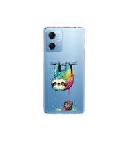 Redmi Note 12 5G ile Uyumlu Splash Tembel Hayvan Tasarımlı Şeffaf Silikon Kılıf