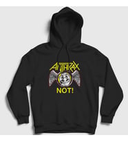 Presmono Unisex Siyah Not Anthrax Kapüşonlu Sweatshirt 10386tt