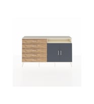 Arges Konsol 2 Raflı 5 Çekmeceli 2 Kapaklı 176x30x99 Aytaşı-Antrasit/Çam