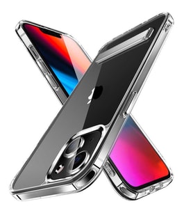 Apple iPhone 14 Kılıf Standlı Şeffaf Silikon Kapak (Renksiz)
