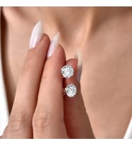 925 Ayar Gümüş 7mm Yuvarlak Zirkon Tektaş Küpe
