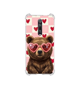PrintiFy Xiaomi Mi 9t Pro ile Uyumlu Pembe Pötikare Serisi Kocaman Sevgi Tasarımlı Uv Baskılı Köşe Korumalı Antişok Kılıf