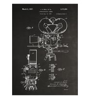 Moviemaker Film Camera Patent Drawings 1937 Tablo Ahşap Poster Dekoratif