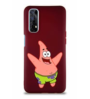 Realme 7 Soft Premier Kapak Patrick Yıldız Tasarımlı Silikon Kılıf - Mürdüm (Şeffaf)