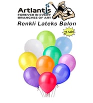 Balon Renkli Lateks 25 Adet Renkli Balon 10'' Canlı Renkler Parti Doğum Günü Süsleme Malzemeleri Balon 26 cm