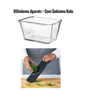 Pratik Dilimleme Aparatı ve Cam Saklama Kapları Seti