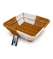 KARE HASIR K.RENGİ - BEYAZ EKMEK SEPETİ 24CM (5680)