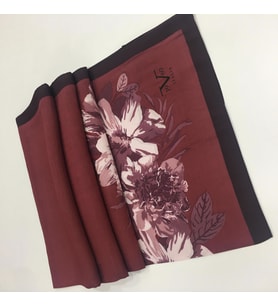 Çiçekli Desen Modal Seri Şal Eşarp Askısı ile Birlikte 75x200 cm Bordo-75x200