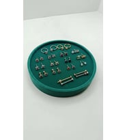 Silindir Model Süet Kumaş 20/20 cm Batırmalı Yeşil Küpe-Piercing Tablası