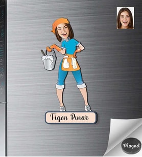 Kişiye Özel Kadın Ahşap Magnet -1