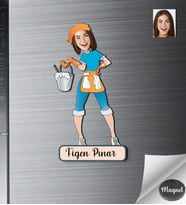 Kişiye Özel Kadın Ahşap Magnet -1