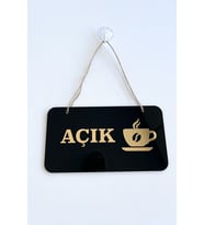 Cafeler ve Kahve Dükkanları İçin Açık Kapalı Kapı Tabelası