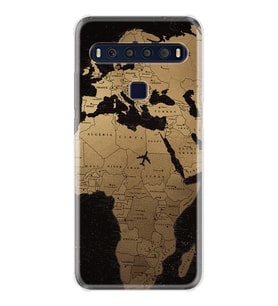 TCL 10L 10 Plus 10SE 20E 20SE 30SE L7 Kılıf Desemli Silikon Map Planet 1656