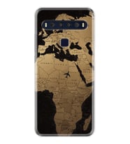 TCL 10L 10 Plus 10SE 20E 20SE 30SE L7 Kılıf Desemli Silikon Map Planet 1656
