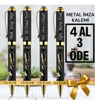 Öğretmenler Gününe Özel Atatürk Temalı Metal Roller İmza Kalemi - 4 AL 3 ÖDE - İsme Özel Tasarım
