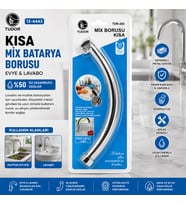 KUĞU EVYE - LAVABO KISA MİX BATARYA BORUSU KROM KAPLAMA - VAKUMLU - SÜZGEÇLİ UÇ (5343)