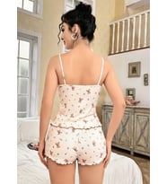 Kadın Ayıcık Desenli Şortlu Pijama Takım 5179