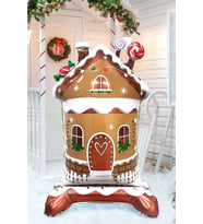 Ayaklı Kurabiye Evi Yılbaşı Balonu Ginger House Yılbaşı Süsleme Balonu