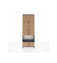 Arges Dolap 4 Raflı 5 Çekmeceli 2 Kapaklı 88x30x243 Antrasit-Çam