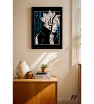 Boruto Anime Poster, Siyah Çerçeveli Duvar Tablosu - Anime Severlere Özel Hediye
