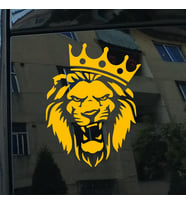 Aslan Araba Sticker Etiket Yapıştırması 19CM md2