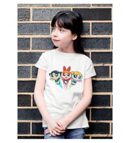 Power Puff Girls Baskılı Unisex Çizgi Film Çocuk Tişört (1-12 Yaş)
