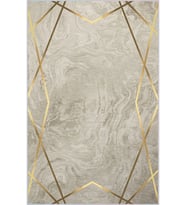 Eliana Home Baskılı, Yıkanabilir Kaymaz Taban Salon Halısı LNA1311 100x150 cm (Bej)
