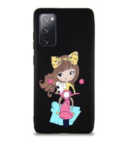 Samsung Galaxy S20 FE Soft Premier Kapak Vespagirl Tasarımlı Silikon Kılıf - Siyah (Şeffaf)