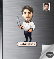 Kişiye Özel Ahcı Erkek Ahşap Magnet -2