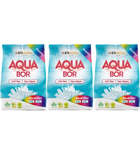 Boron AquaBor Matik Toz Çamaşır Deterjanı 18KG (Renkliler İçin) 120 Yıkama (3PK*6KG)