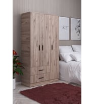 GUBİMO ABETE-3 KAPILI 2 ÇEKMECELİ GARDIROP (ELBİSE DOLABI)-ATLANTİK ÇAM