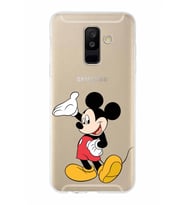 Samsung Galaxy A6 Plus (2018)  Kapak Mickey Mouse Tasarımlı Şeffaf Silikon Kılıf